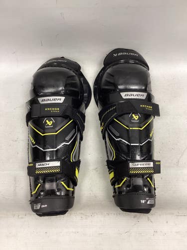 Used Bauer MACH SUPREME Junior Shin Guards Black 10" 11851-S000053629