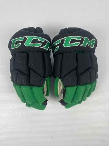 Used 12" CCM Tacks 45C Pro Stock Hockey Gloves - Black/Green