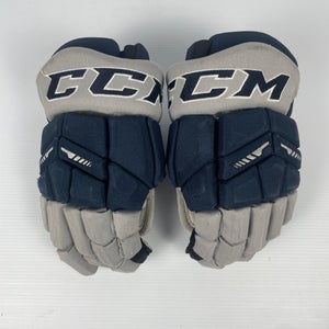 Used 12" CCM Tacks 65C Pro Stock Hockey Gloves - Navy/Grey