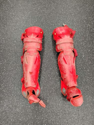 Used All Star LEG GUARDS Catchers Leg Guards Red Adult 11849-S000045026