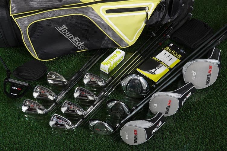 Men's 19pc. Precise ML-55 Golf Set LH, Tour Edge B470 Cart Bag & Accessories!