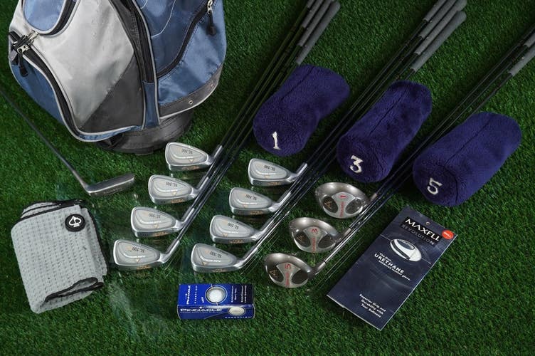 Women's 19pc. Delta Golf Set Left-Handed LH Blue Gray Cart Bag & Accessories!