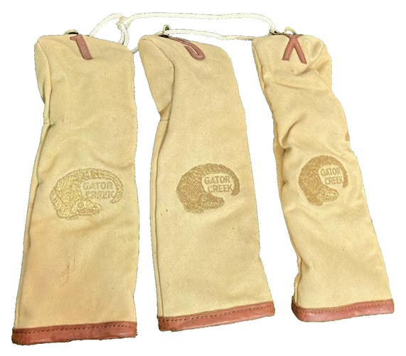 Gator Creek Three-Piece Vintage Embroidered Headcover Set On String 1w,3w,X RARE