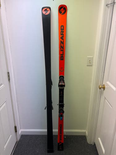 Unisex Blizzard  184 cm Racing WC FIS GS Skis With Bindings Max Din 18 (Used)
