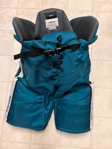 San Jose Sharks Teal Senior Medium Bauer Nexus Pro Hockey Pants Pro Stock Lindblom (Game Used)