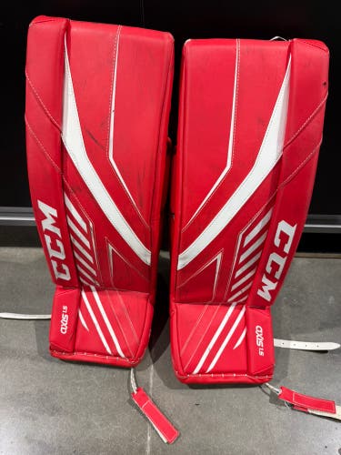 Red 26" Junior CCM Axis 1.5 Goalie Leg Pads (Used)
