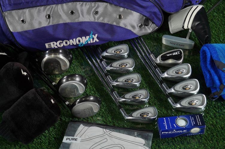 Men's 21pc. Stratecy MVS Golf Set RH, Ergonomix Sports Cart Bag & Accessories!