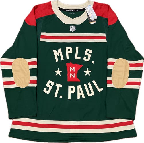 NWT Minnesota Wild Blank 2022 Winter Classic Adidas NHL Hockey Jersey Size 54