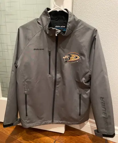 NHL Anaheim Ducks Bauer Team Apparel Hockey Jr. Lightweight Jacket Size XL Youth