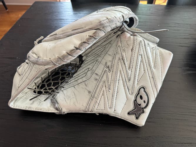 Brians Optik 4 Goalie Catch Glove, White, Regular (Catch Left), Senior