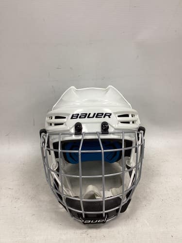 Used Bauer PRODIGY HELMET YTH Helmet Cage Combo White One Size 11851-S000053654