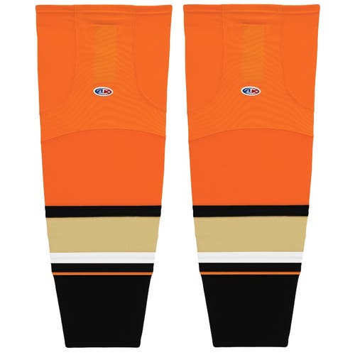 Athletic Knit HS2100-538 2014 Anaheim Black Cut&Sew Mesh Ice Hockey Socks - Intermediate 25"