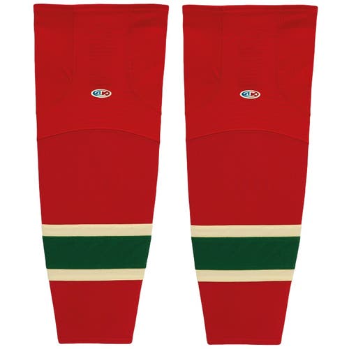 Athletic Knit HS2100-564 2007 Minnesota Red Cut&Sew Mesh Hockey Socks - Senior XL Wide 30"