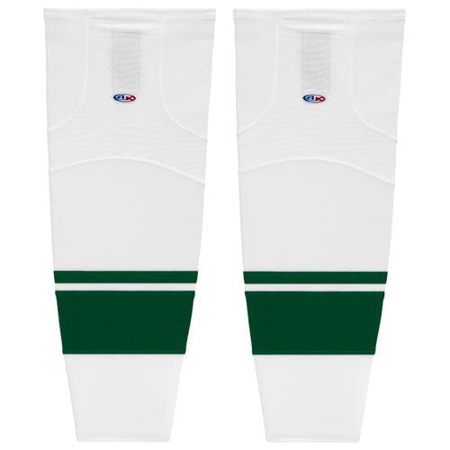 Athletic Knit HS2100-565 2013 Minnesota White Cut&Sew Mesh Ice Hockey Socks - Youth 21"