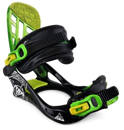 Used $100 Kid's K2 Vandal Snowboard Bindings Size Kid's 2-5 Green with hardware