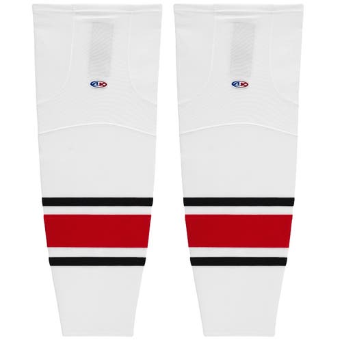 Athletic Knit HS2100-528 Carolina White Cut&Sew Mesh Hockey Socks - Senior XL Wide 30"