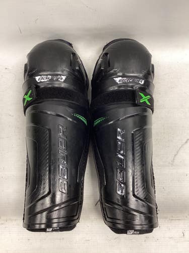Used Bauer X SHINGUARDS Junior Shin Guards Black 11" 11851-S000053567