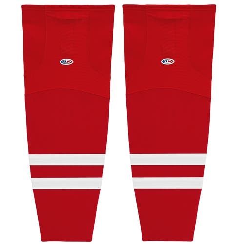 Athletic Knit HS2100-528 2013 Carolina Red Cut&Sew Mesh Ice Hockey Socks - Intermediate 25"