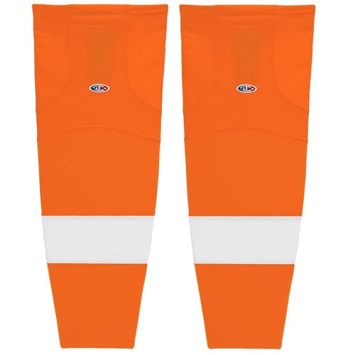 Athletic Knit HS2100-524 2011 Philadelphia Orange Cut&Sew Mesh Hockey Socks - Senior XL Wide 30"