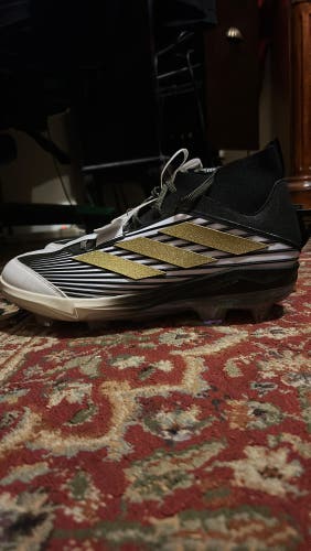 Black Men's Size M 12.0 (W 13.0) Adult Adidas Adizero High Top Molded Cleats (New)