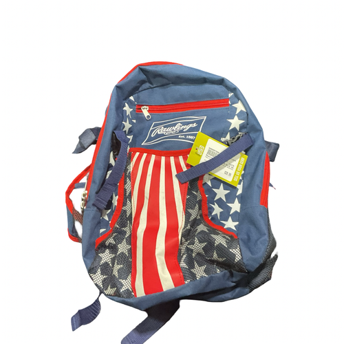 Used Rawlings RED/WHITE/BLUE BACKPACK BB/SB Player Backpack White/Red/Navy 11834-S000057866