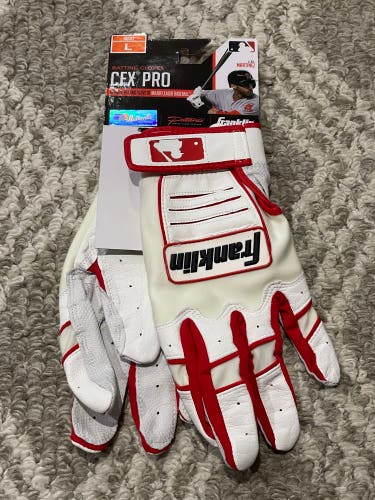 Large Franklin CFX PRO Batting Gloves (New) Red/White