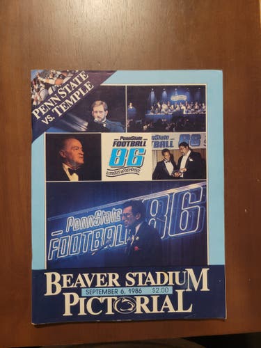 Vintage Penn State vs. Temple NCAA Football Program September 6, 1986