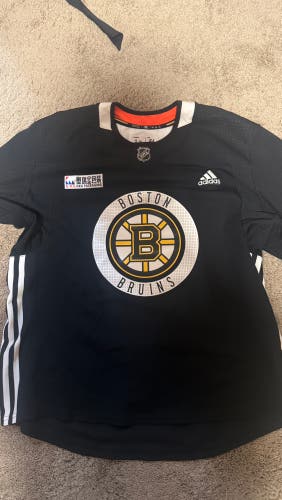 Boston Bruins Black Size 56 Men's Adidas Practice Jersey (Used)