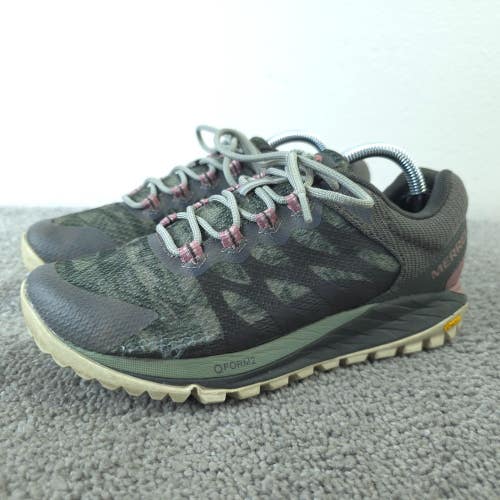 Merrell Antora 2 Womens Size 6.5 Trail Running Shoes Green Vibram J067262