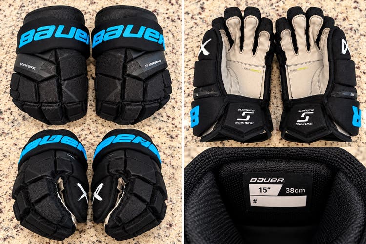 Bauer Supreme Mach Black w/ Blue Gloves 15”