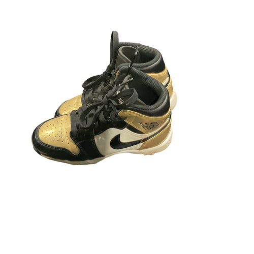 Used Nike AIR JORDANS BLACK AND GOLD BB/SB Cleats Black Youth 13.0 11834-S000057838