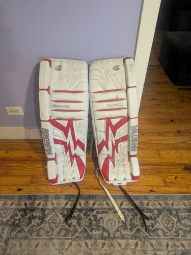 35" Vaughn Velocity 7500 Goalie Leg Pads Pro Stock (Used)