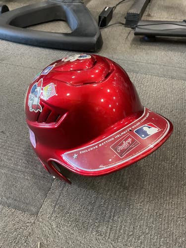 Used Rawlings BASEBALL HELMET Batting Helmet No Mask Red SM 11614-S000245354