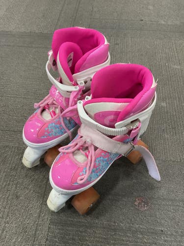 Used GONEX QUAD SKATES ADJ 1-4 Junior Roller Quad Skates Pink Adjustable 11614-S000245396