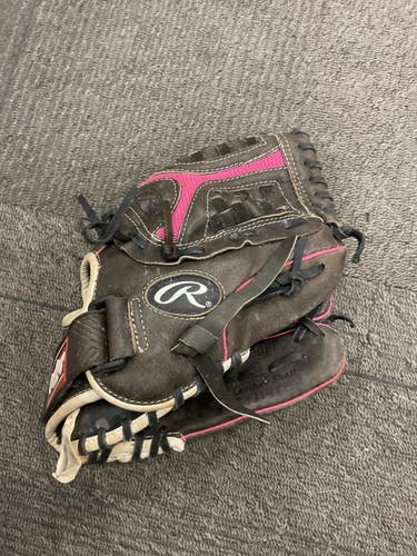 Used Rawlings STORM RH Throw Fastpitch Gloves Brown 11" 11614-S000245307