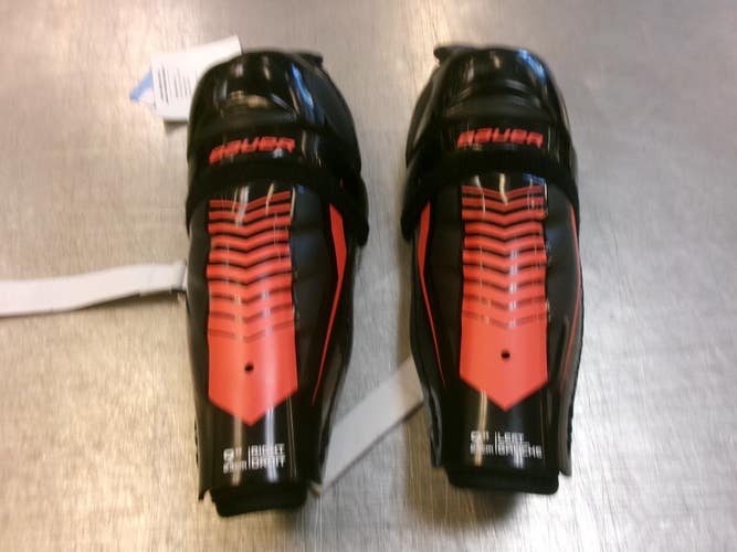 Used Bauer LIL SPORT Youth Shin Guards Black 9" 11339-S000207531
