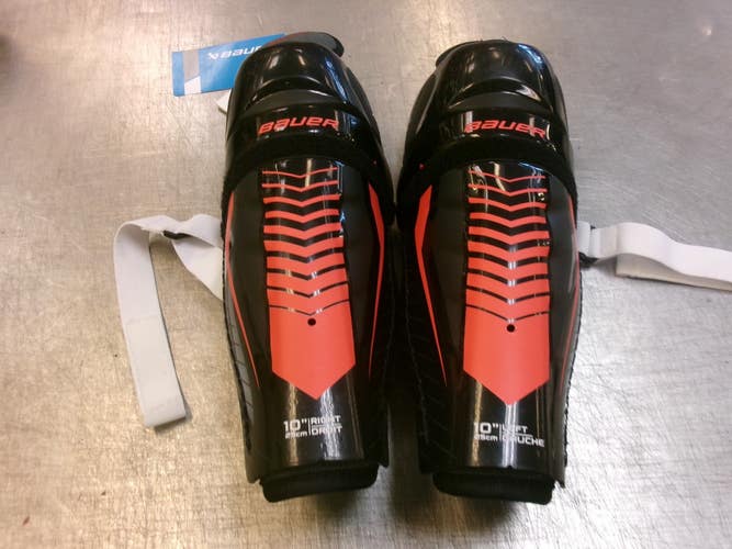 Used Bauer LIL SPORT Youth Shin Guards Black 10" 11339-S000207530