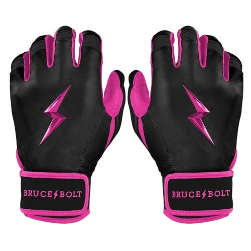 Used PREMIUM SHORT CUFF BB/SB Batting Gloves Black And Pink SM 11835-S000213423