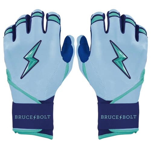 Used PREMIUM PRO LONG CUFF BB/SB Batting Gloves Carolina Blue SM 11835-S000213429