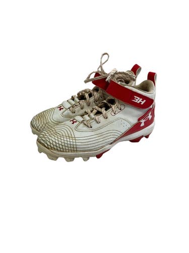 Used Under Armour BRYCE HARPER BB/SB Cleats White And Red Junior 05.5 11692-S000158219