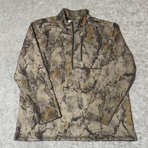 Natural Gear Camouflage Fleece Pullover Hunting 1/4 Zip Sweatshirt Jacket Men XL