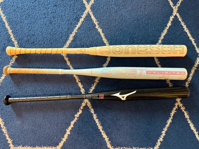 2025 Easton Ghost Unlimited Composite Bat (-11) 22 oz 33" (Used) plus Warstic and Cage bat