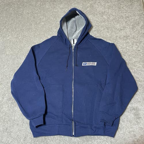 Vintage USPS United States Postal Service Full Zip Insulated Hoodie Mens XL/XXL