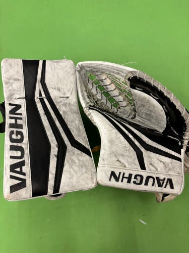 White Junior Vaughn Velocity Goalie Glove & Blocker Regular
