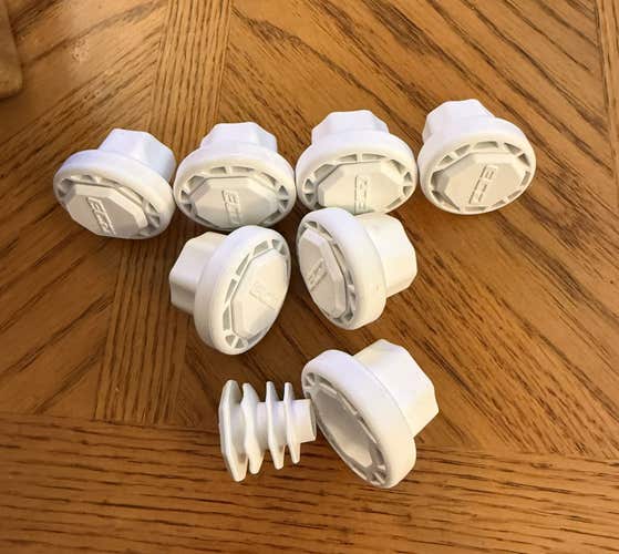 Lot of 7 ECD Lacrosse Sliding End Caps (White)