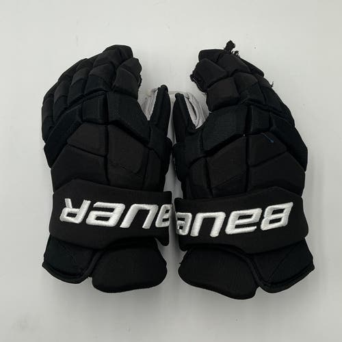 Black Game Used Colorado Avalanche Landeskog Bauer Supreme 2S Pro Gloves 14" Pro Stock (Used)