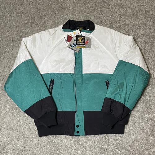 Vintage NWT K-Products Jacket Mens Large Nylon Bomber Zip Coat USA Made NOS Rare
