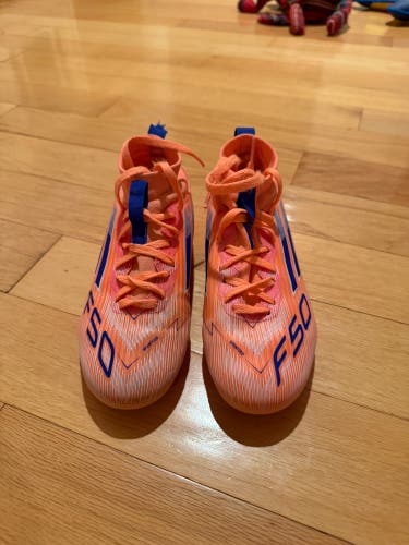 Adidas F50 League Mid FG/MG Soccer Cleats – Youth Size 2 – Orange/Blue