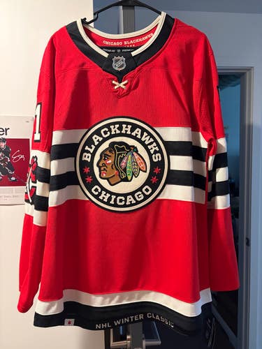 Men's Chicago Blackhawks Winter Classic Taylor Hall Jersey - Fanatics Premium Size 52 *NWT*