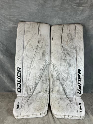 White 33" Senior Bauer GSX Goalie Leg Pads (Used)